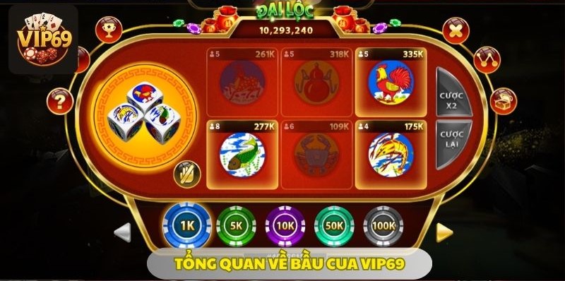 Giao diện Bầu Cua sinh động trên Vip69